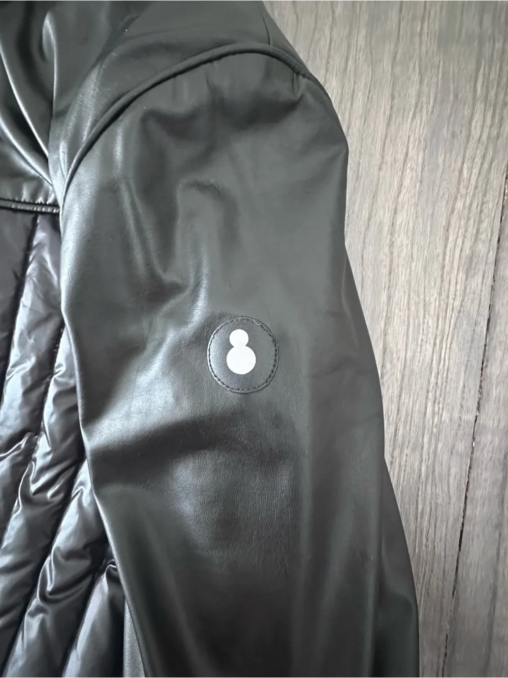 SNOWMAN New York Black Mixed-Media Down Puffer Coat with Faux Fur Trim